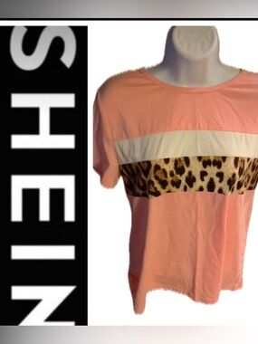 SHEIN Cheetah Stripe Tee 🌸🐆